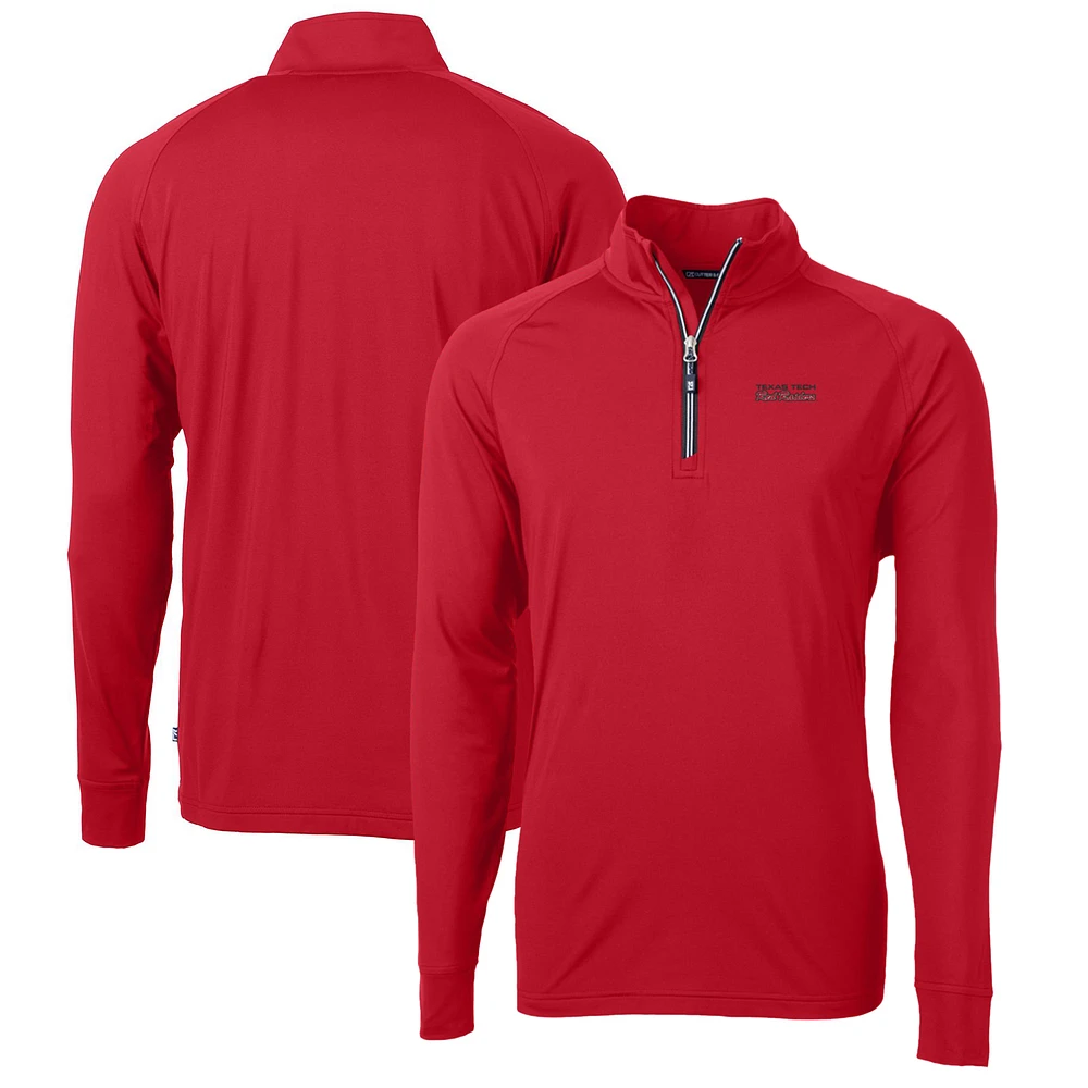Men's Cutter & Buck Texas Tech Red Raiders Adapt Eco Knit Stretch Recycled Big Tall Quarter-Zip Pullover Top