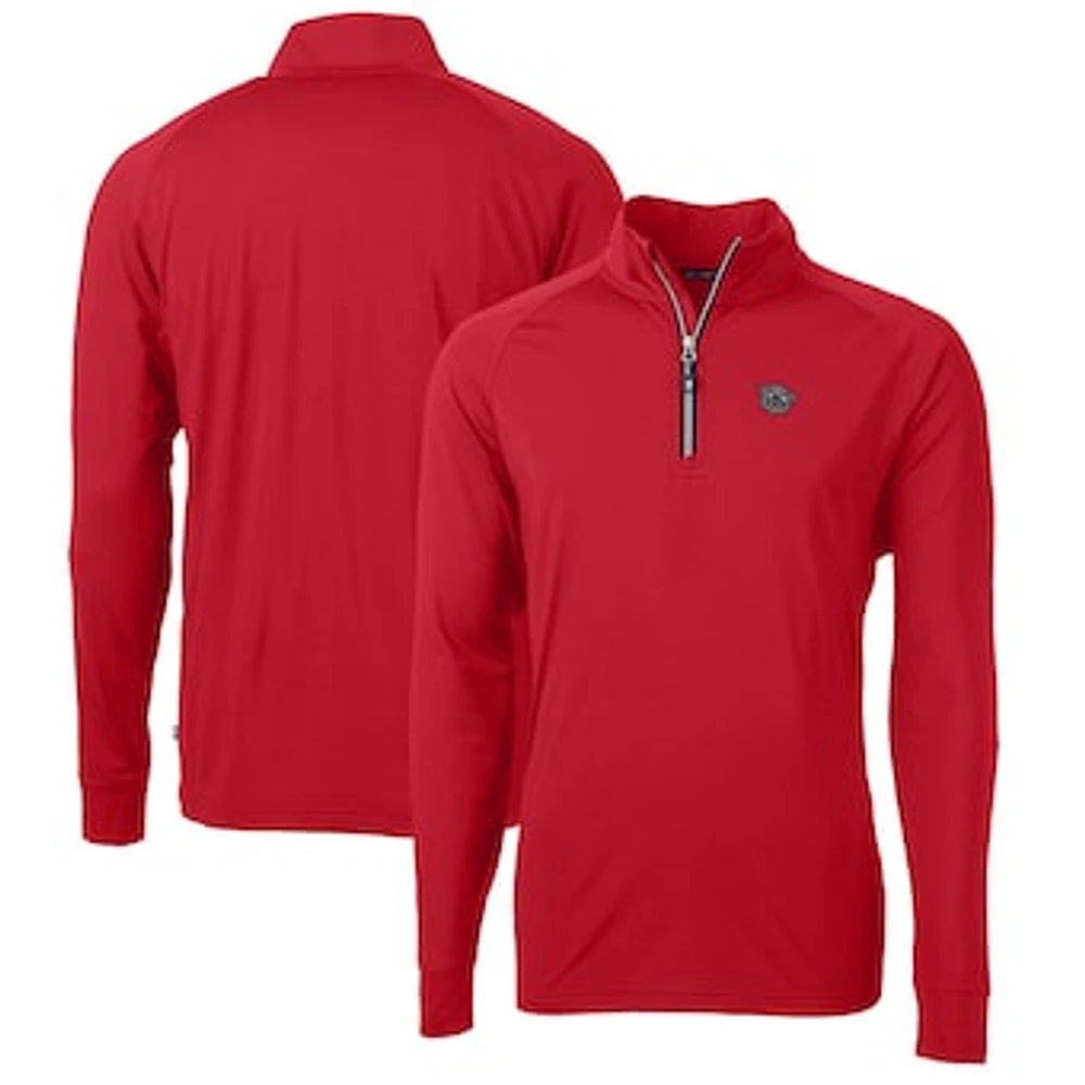 Men's Cutter & Buck Cincinnati Bearcats Adapt Eco Knit Stretch Recycled Big Tall Quarter-Zip Pullover Top