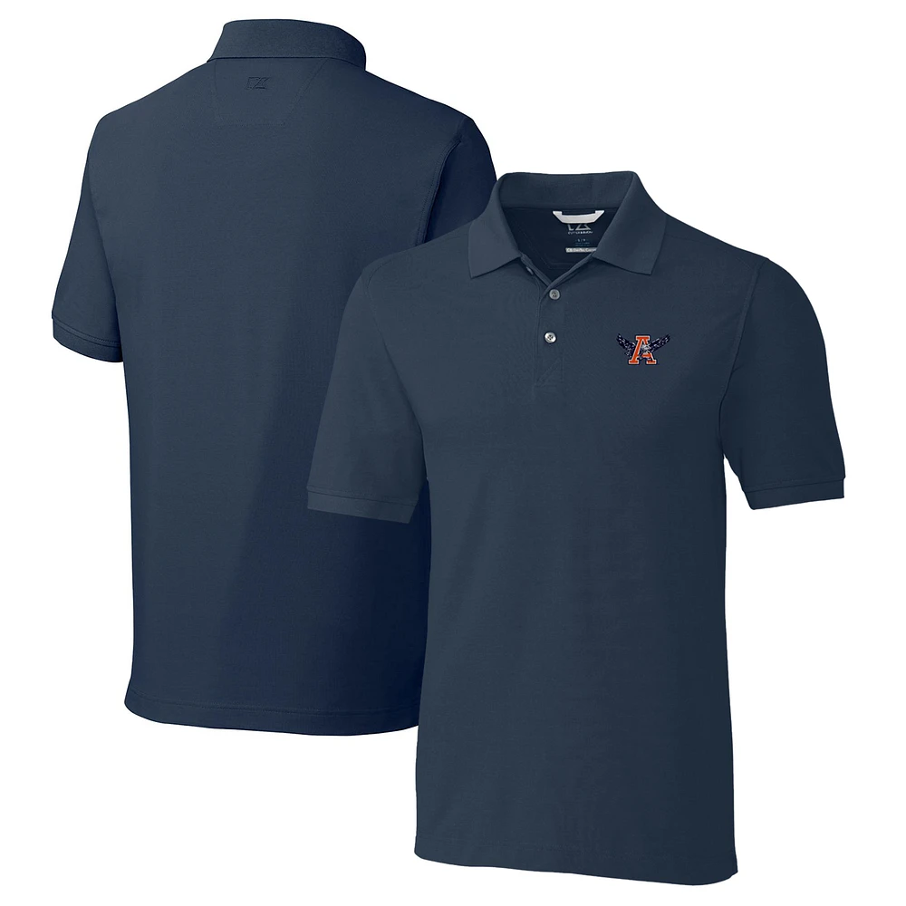 Men's Cutter & Buck Navy Auburn Tigers Vault Advantage Tri-Blend Pique Big Tall Polo