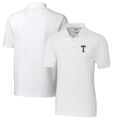Men's Cutter & Buck White Georgia Tech Yellow Jackets Vault Advantage Tri-Blend Pique Big Tall Polo