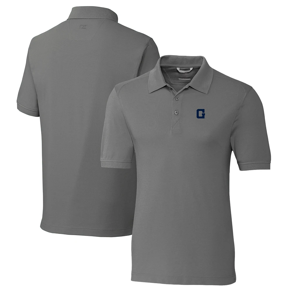 Men's Cutter & Buck Steel Georgetown Hoyas Vault Advantage Tri-Blend Pique Big & Tall Polo