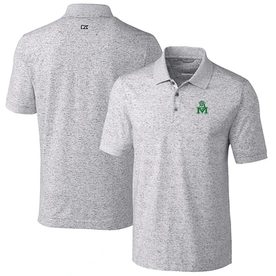 Men's Cutter & Buck Steel Marshall Thundering Herd Vault Advantage Tri-Blend Space Dye Big Tall Polo