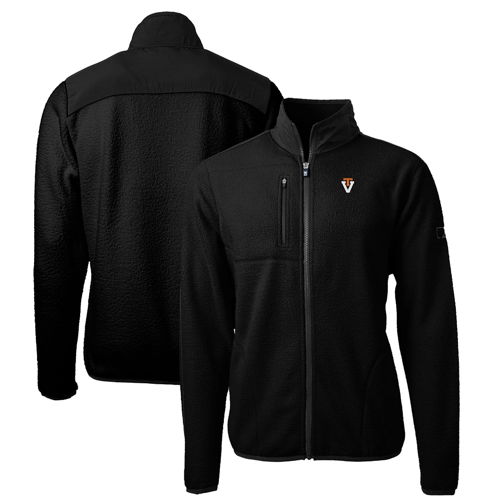Men's Cutter & Buck Black Virginia Tech Hokies Logo Big & Tall Cascade Eco Sherpa Fleece Full-Zip Jacket