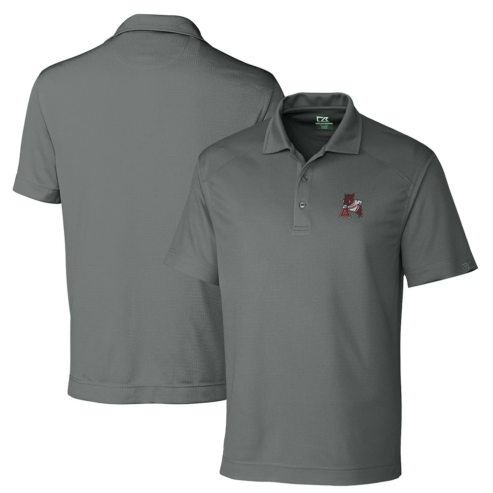Men's Cutter & Buck Steel Arkansas Razorbacks Big & Tall DryTec Genre Textured Solid Polo