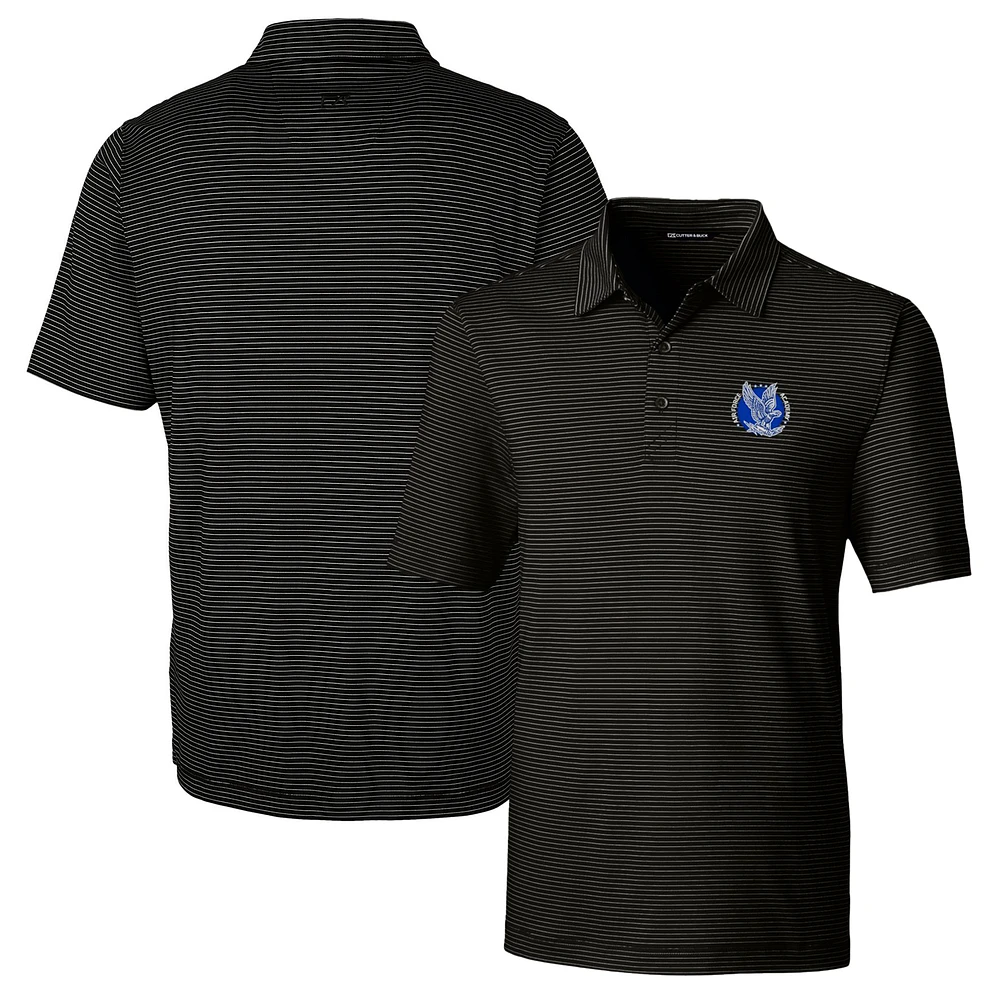Men's Cutter & Buck Black Air Force Falcons Big Tall Forge Pencil Stripe Stretch Polo