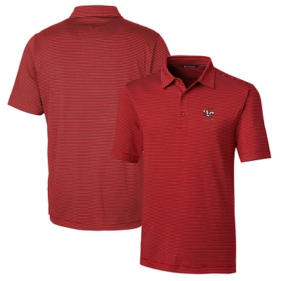 Men's Cutter & Buck Red Louisville Cardinals Big Tall Forge Pencil Stripe Stretch Polo