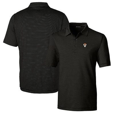 Men's Cutter & Buck Black Virginia Tech Hokies Big & Tall Forge Pencil Stripe Stretch Polo