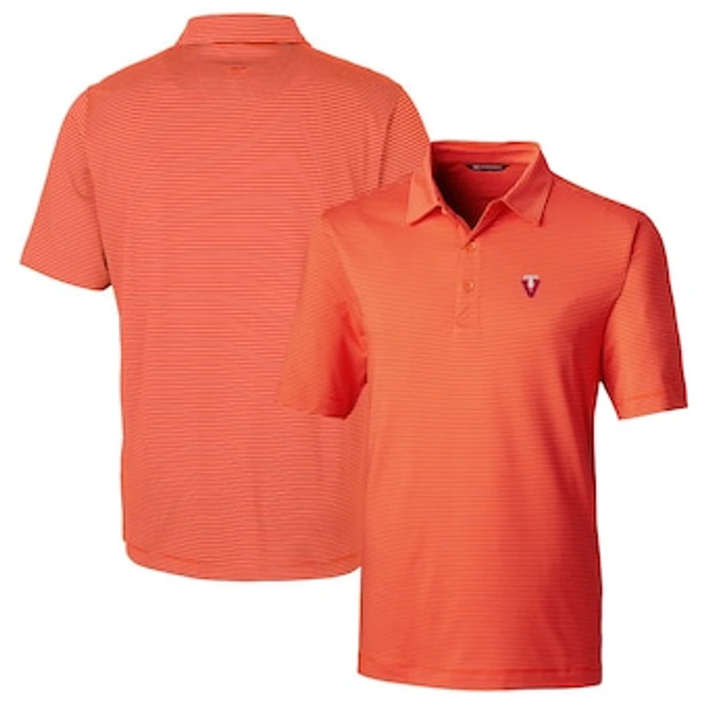 Men's Cutter & Buck Orange Virginia Tech Hokies Big & Tall Forge Pencil Stripe Stretch Polo