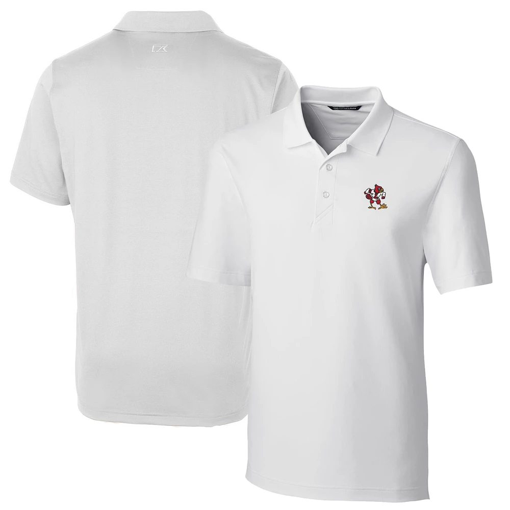 Men's Cutter & Buck White Louisville Cardinals Logo Big Tall Forge Stretch Polo