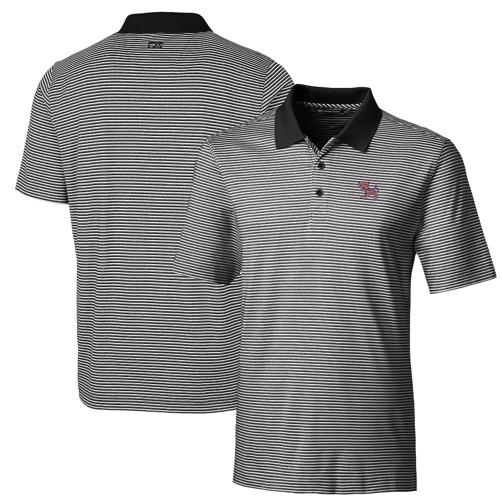 Men's Cutter & Buck Black Clemson Tigers Big Tall Forge Tonal Stripe Stretch Polo