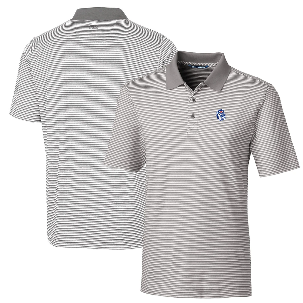 Men's Cutter & Buck Gray Fresno State Bulldogs Big & Tall Forge Tonal Stripe Stretch Polo