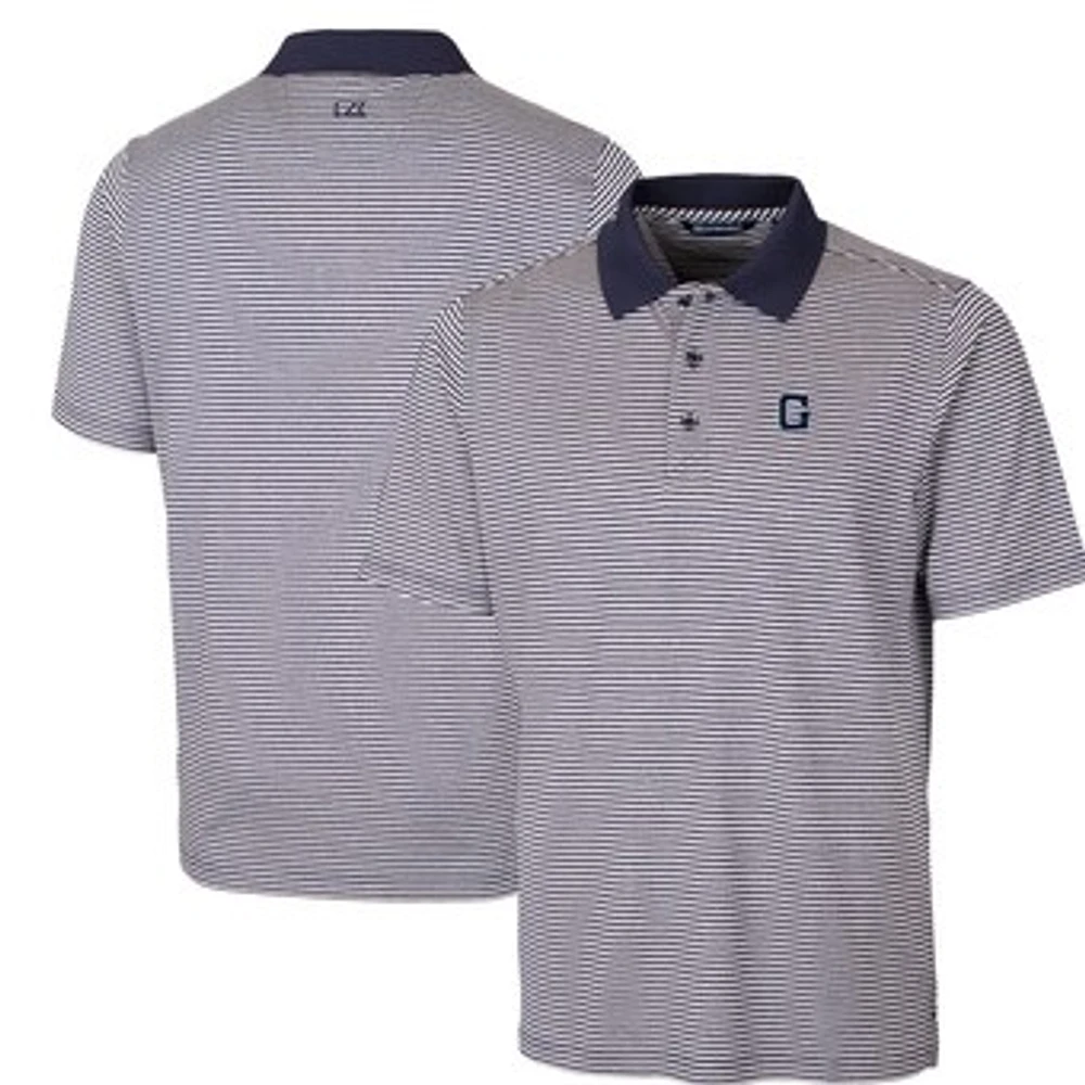 Men's Cutter & Buck Navy Georgetown Hoyas Big Tall Forge Tonal Stripe Stretch Polo