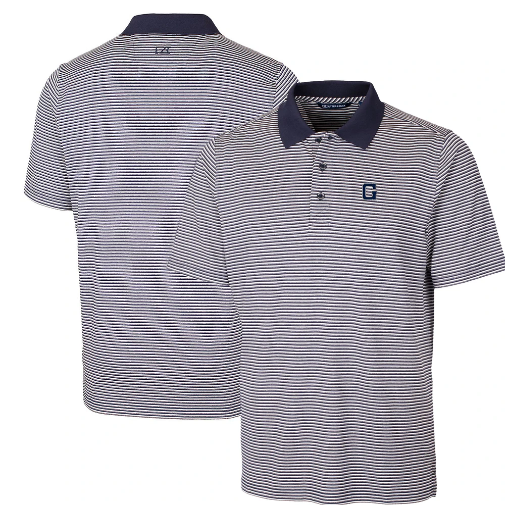 Men's Cutter & Buck Navy Georgetown Hoyas Big Tall Forge Tonal Stripe Stretch Polo