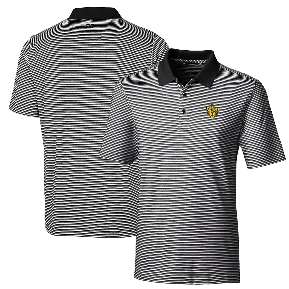 Men's Cutter & Buck Black Missouri Tigers Big Tall Forge Tonal Stripe Stretch Polo