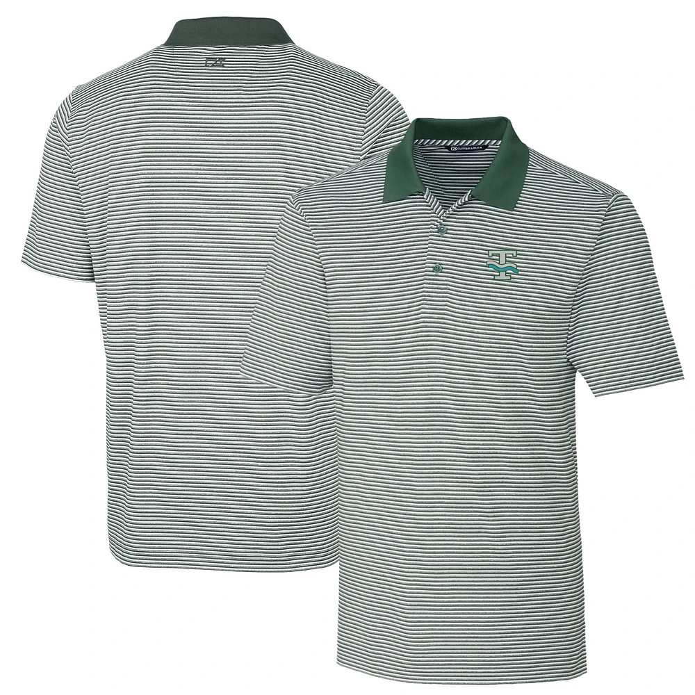 Men's Cutter & Buck Tulane Green Wave Big Tall Forge Tonal Stripe Stretch Polo
