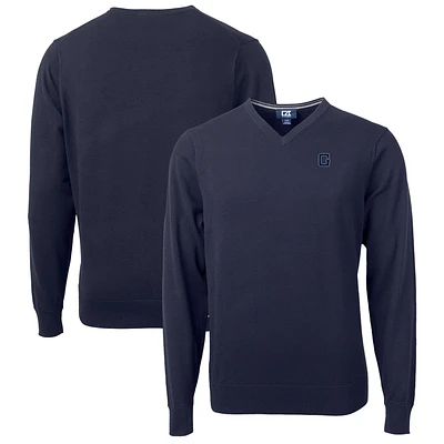 Men's Cutter & Buck Navy Georgetown Hoyas Lakemont Tri-Blend Big Tall V-Neck Pullover Sweater