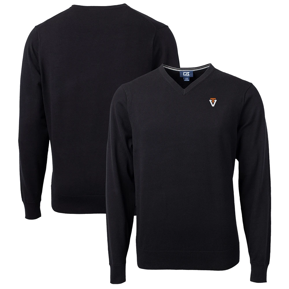 Men's Cutter & Buck Black Virginia Tech Hokies Lakemont Tri-Blend Big Tall V-Neck Pullover Sweater