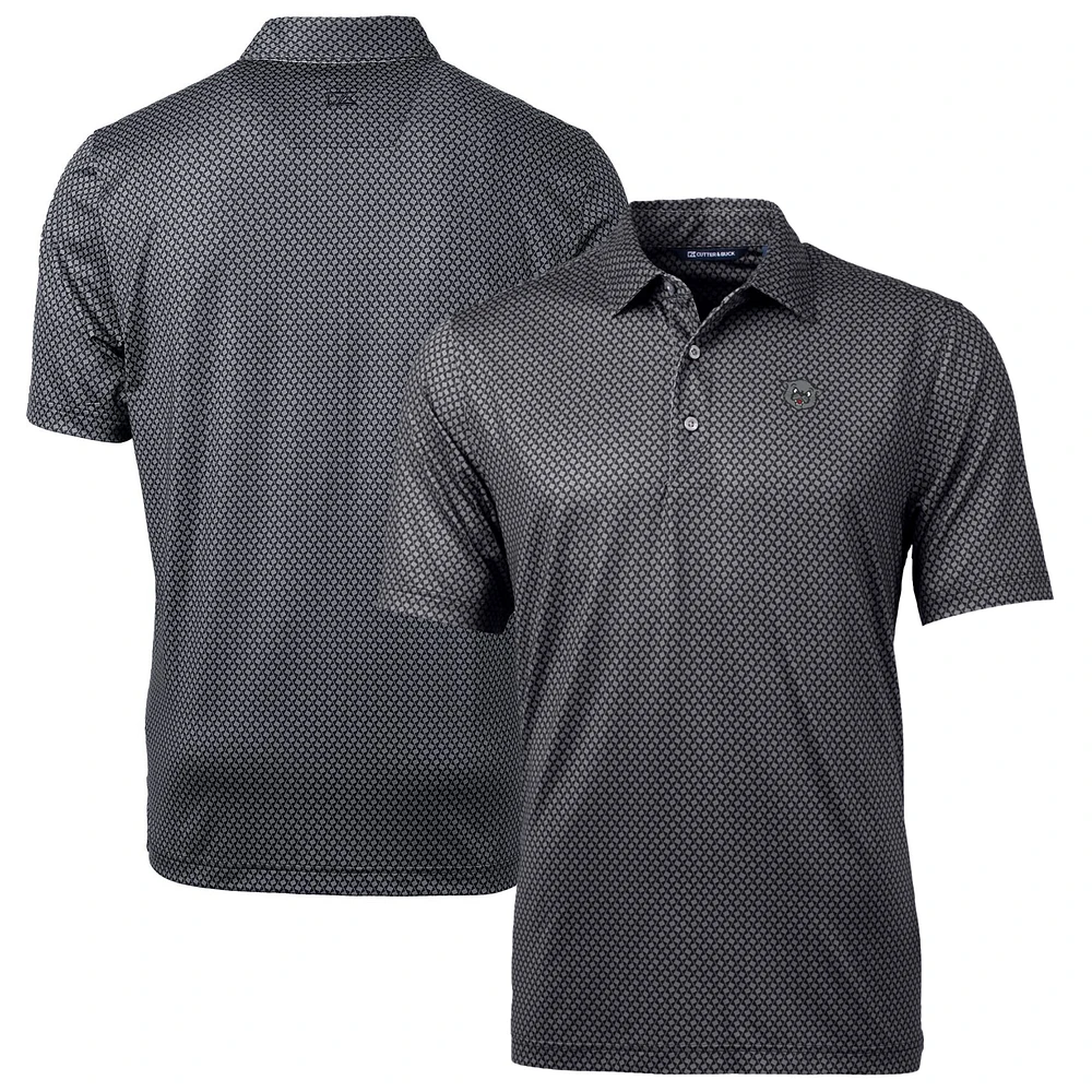 Men's Cutter & Buck Black Cincinnati Bearcats Team Logo Big & Tall Pike Banner Print Polo