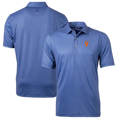 Men's Cutter & Buck Navy Virginia Cavaliers Vintage Team Logo Big & Tall Pike Banner Print Polo