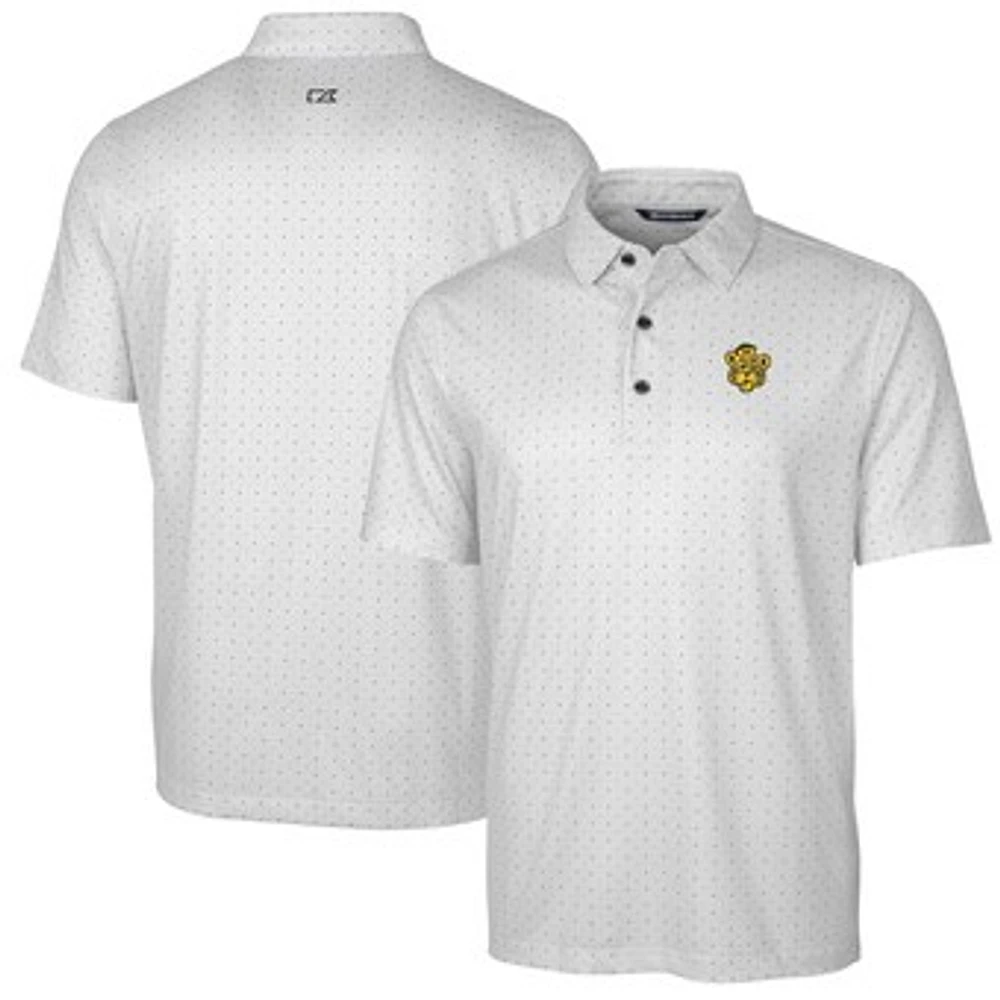 Men's Cutter & Buck Charcoal Missouri Tigers Team Logo Big & Tall Pike Double Dot Print Stretch Polo