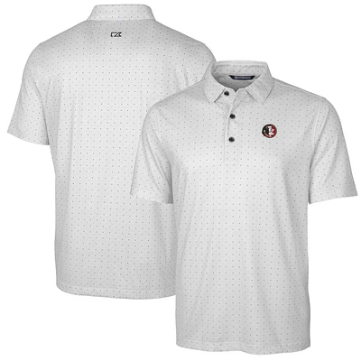 Men's Cutter & Buck Charcoal Florida State Seminoles Team Logo Big & Tall Pike Double Dot Print Stretch Polo