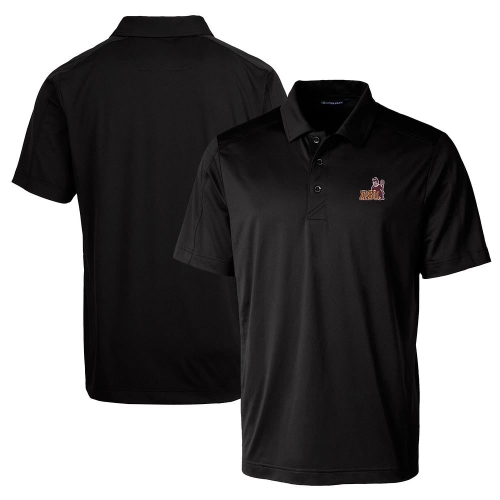 Men's Cutter & Buck Black Arizona State Sun Devils Team Logo Big Tall Prospect Textured Stretch Polo
