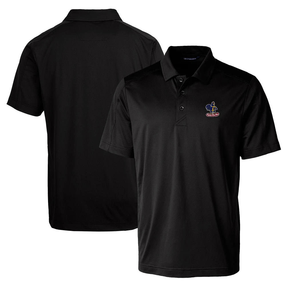 Men's Cutter & Buck Black Delaware Fightin' Blue Hens Team Logo Big Tall Prospect Textured Stretch Polo