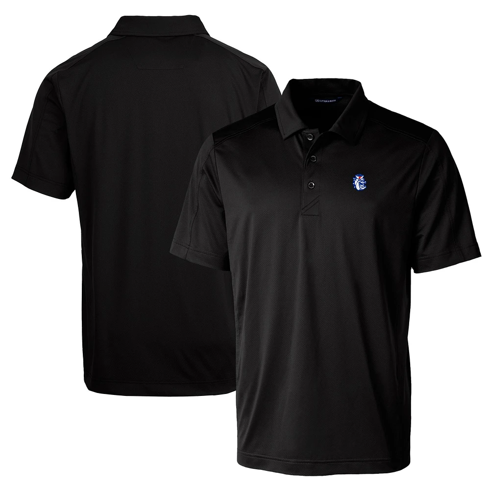 Men's Cutter & Buck Black Fresno State Bulldogs Team Logo Big Tall Prospect Textured Stretch Polo