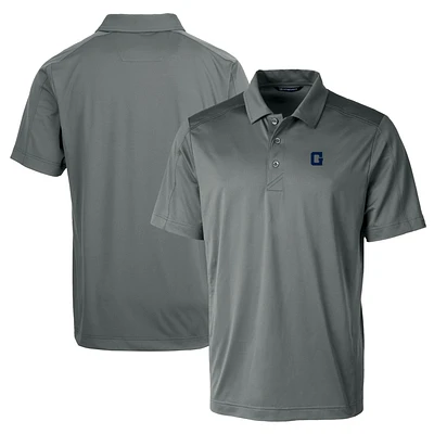 Men's Cutter & Buck Steel Georgetown Hoyas Team Logo Big Tall Prospect Textured Stretch Polo