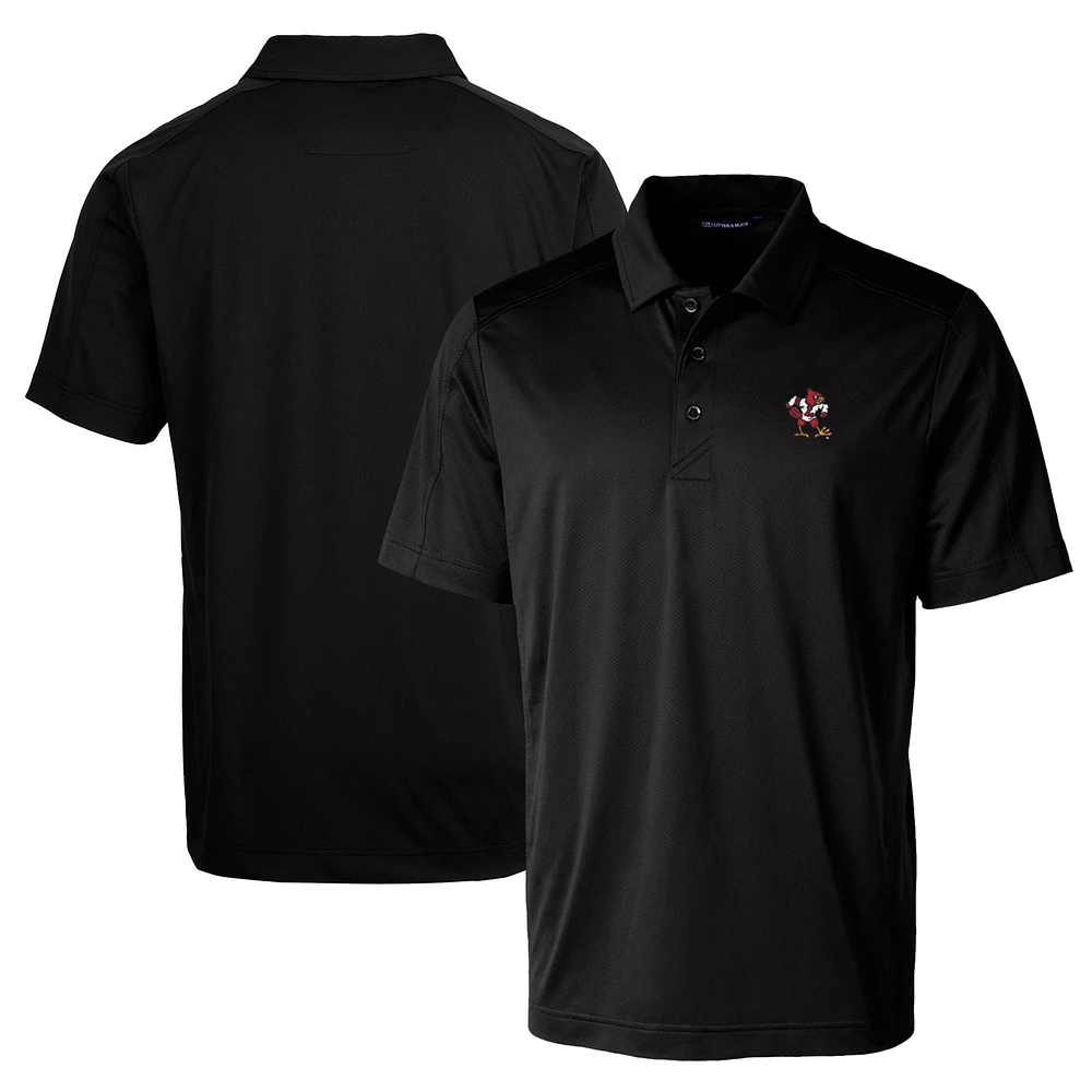 Men's Cutter & Buck Black Louisville Cardinals Team Logo Big Tall Prospect Textured Stretch Polo