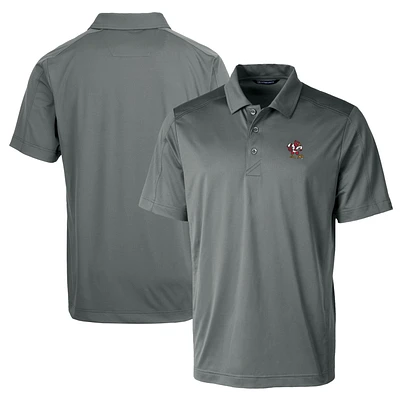 Men's Cutter & Buck Steel Louisville Cardinals Team Logo Big Tall Prospect Textured Stretch Polo