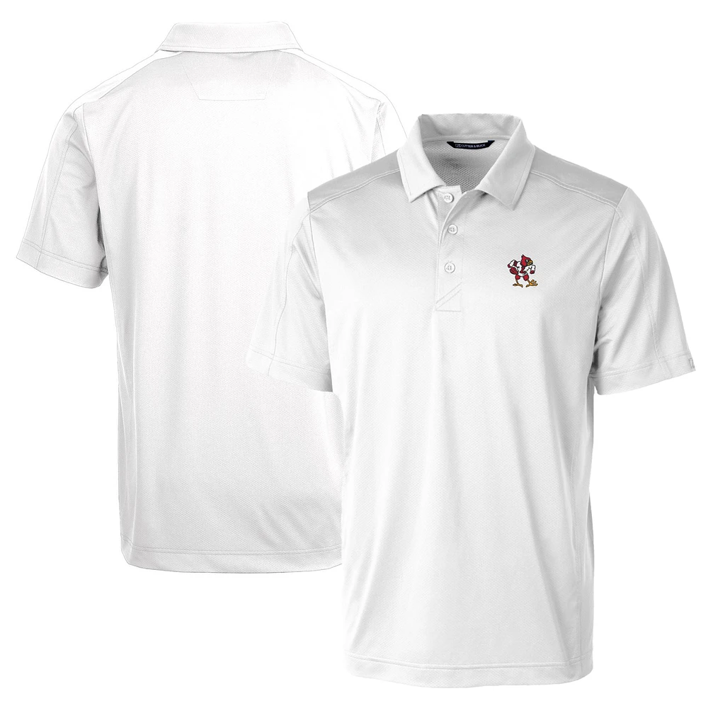 Men's Cutter & Buck White Louisville Cardinals Team Logo Big Tall Prospect Textured Stretch Polo