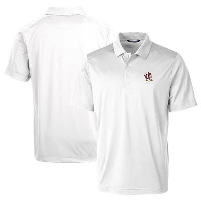 Men's Cutter & Buck White Louisville Cardinals Team Logo Big Tall Prospect Textured Stretch Polo