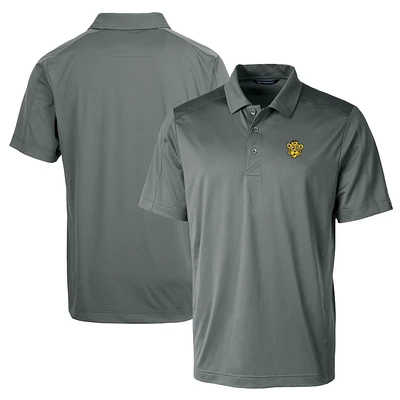 Men's Cutter & Buck Steel Missouri Tigers Team Logo Big Tall Prospect Textured Stretch Polo