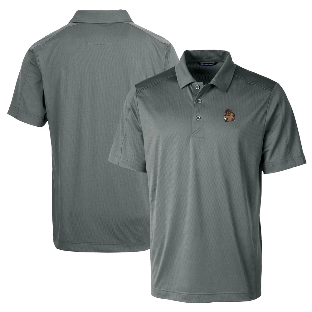 Men's Cutter & Buck Steel Oregon State Beavers Team Logo Big Tall Prospect Textured Stretch Polo