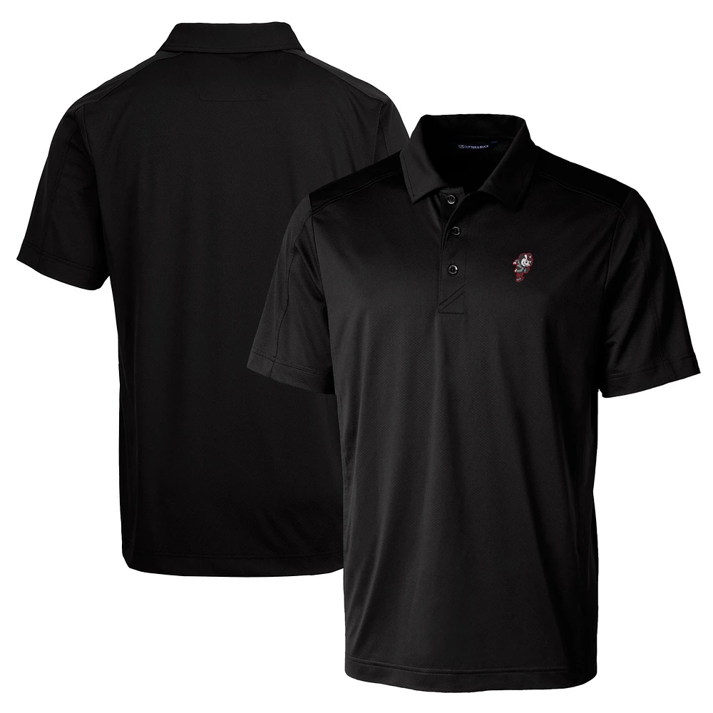 Men's Cutter & Buck Black Ohio State Buckeyes Team Logo Big Tall Prospect Textured Stretch Polo