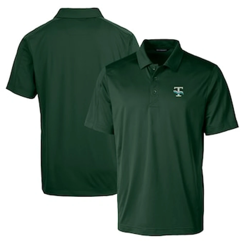 Men's Cutter & Buck Green Tulane Wave Team Logo Big Tall Prospect Textured Stretch Polo