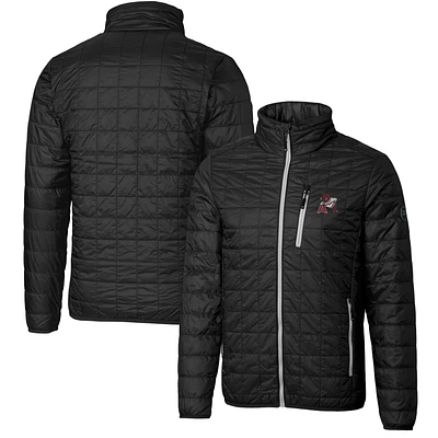 Men's Cutter & Buck Black Arkansas Razorbacks Team Logo Big Tall Rainier PrimaLoft Eco Insulated Full-Zip Puffer Jacket