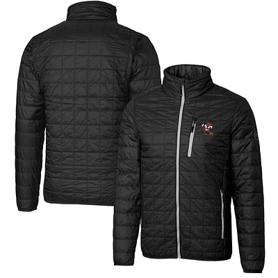 Men's Cutter & Buck Black Louisville Cardinals Team Logo Big Tall Rainier PrimaLoft Eco Insulated Full-Zip Puffer Jacket
