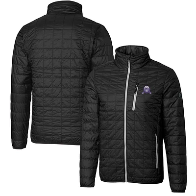 Men's Cutter & Buck Black Northwestern Wildcats Team Logo Big Tall Rainier PrimaLoft Eco Insulated Full-Zip Puffer Jacket