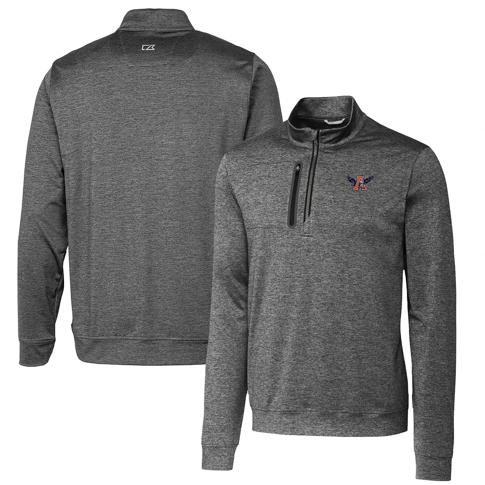 Men's Cutter & Buck Steel Auburn Tigers Vault Big Tall Stealth Quarter-Zip Pullover Top