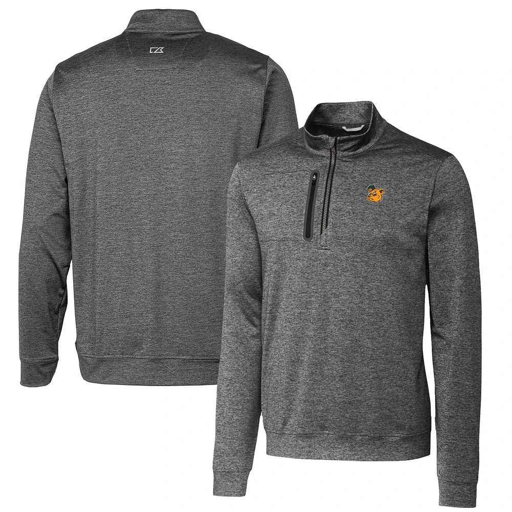 Men's Cutter & Buck Steel Baylor Bears Vault Big Tall Stealth Quarter-Zip Pullover Top