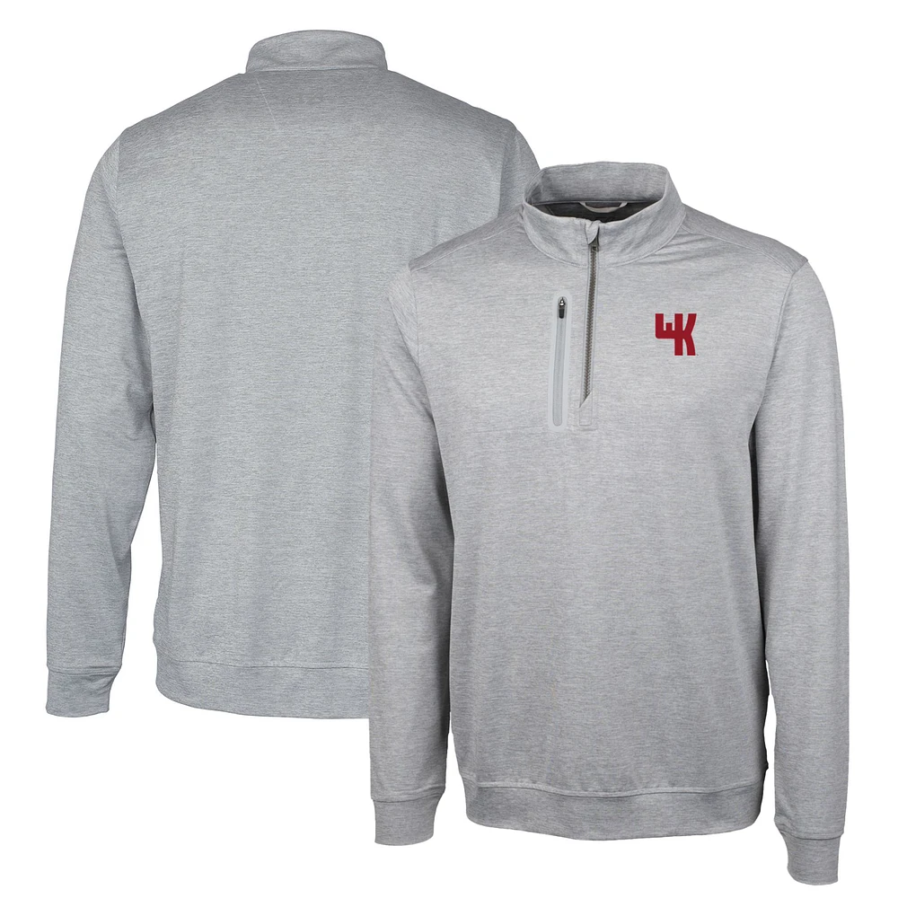 Men's Cutter & Buck Gray Western Kentucky Hilltoppers Vault Big Tall Stealth Quarter-Zip Pullover Top