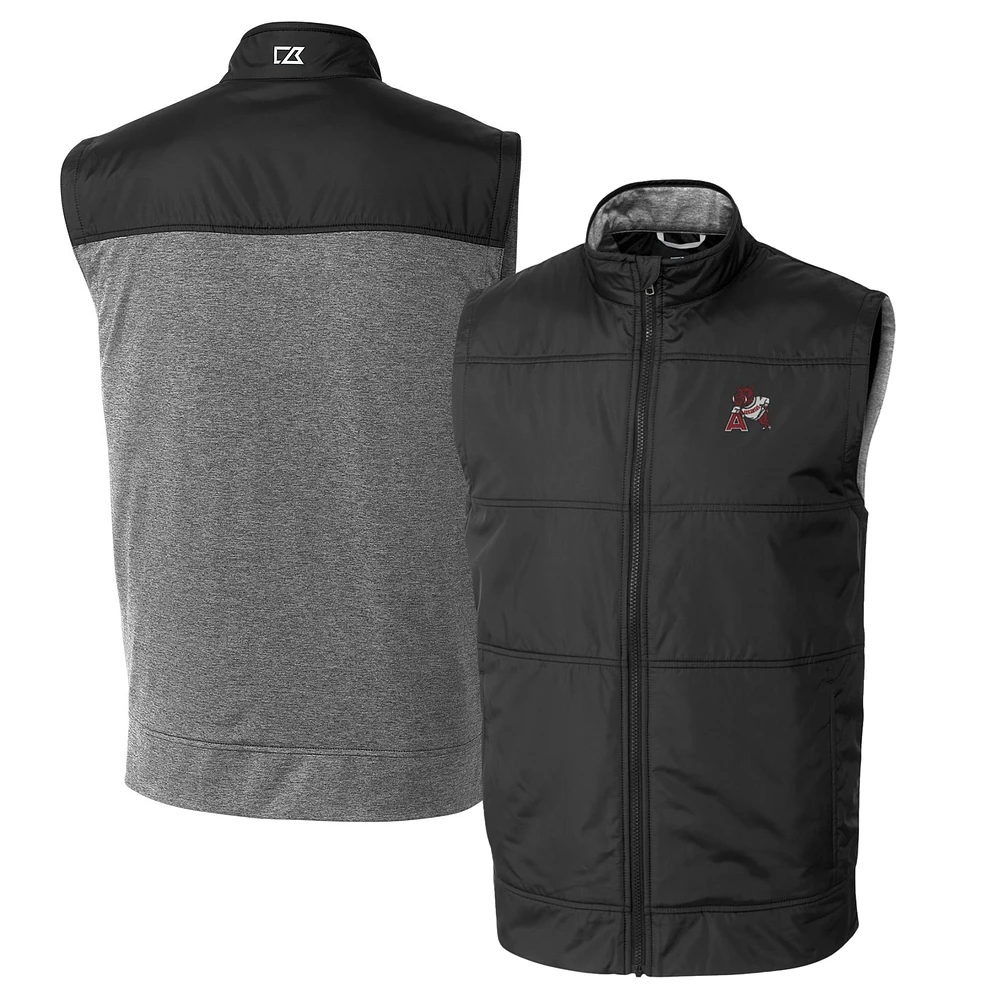 Men's Cutter & Buck Arkansas Razorbacks Vault Big Tall Stealth Hybrid Windbreaker Full-Zip Vest