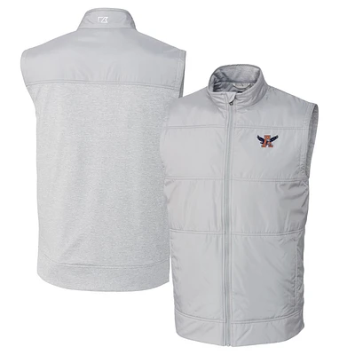 Men's Cutter & Buck Gray Auburn Tigers Vault Big Tall Stealth Hybrid Windbreaker Full-Zip Vest