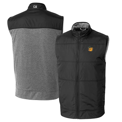 Men's Cutter & Buck Black Baylor Bears Vault Big Tall Stealth Hybrid Windbreaker Full-Zip Vest