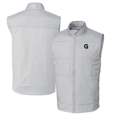 Men's Cutter & Buck Gray Gonzaga Bulldogs Vault Big & Tall Stealth Hybrid Windbreaker Full-Zip Vest