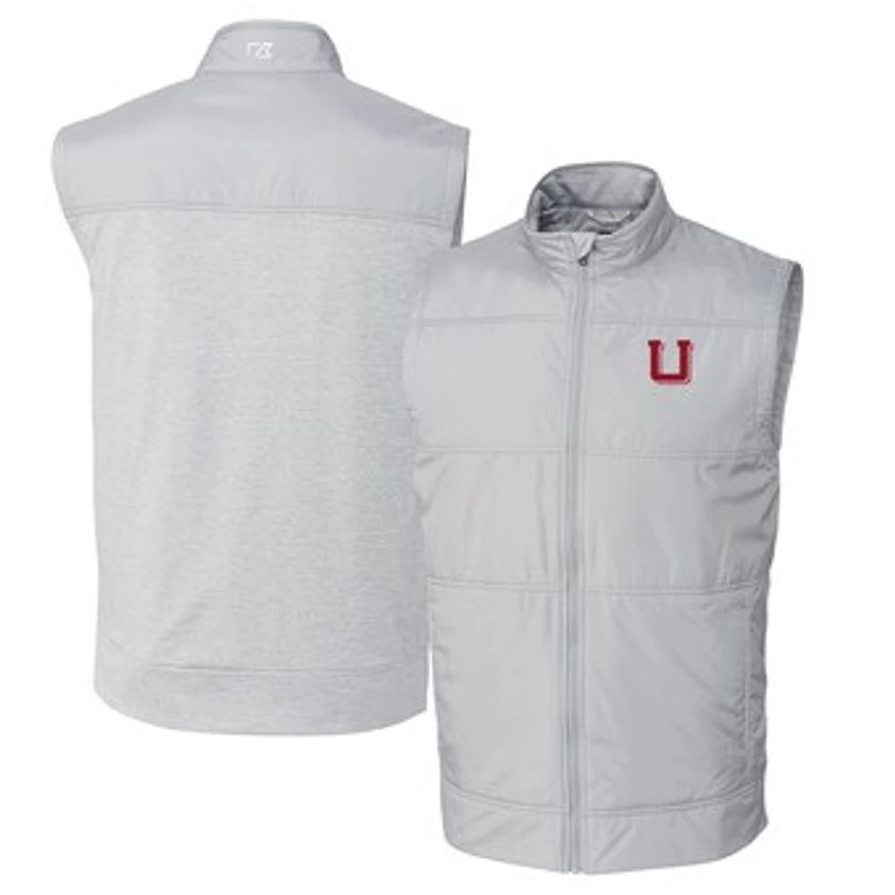 Men's Cutter & Buck Gray Utah Utes Vault Big & Tall Stealth Hybrid Windbreaker Full-Zip Vest