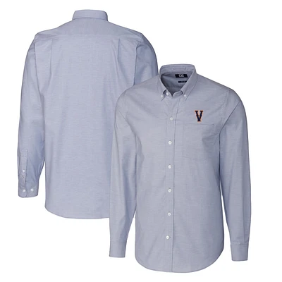 Men's Cutter & Buck Light Blue Virginia Cavaliers Vintage Vault Big & Tall Oxford Long Sleeve Button-Down Shirt