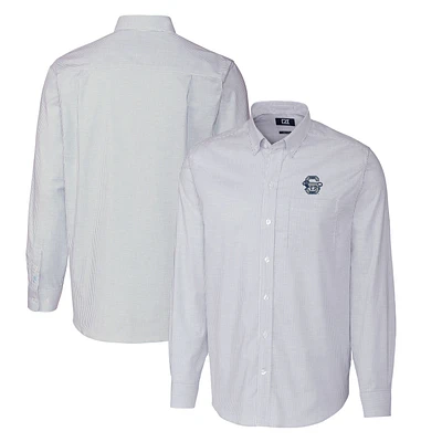 Men's Cutter & Buck Light Blue Penn State Nittany Lions Vault Big & Tall Oxford Stripe Long Sleeve Button-Down Shirt